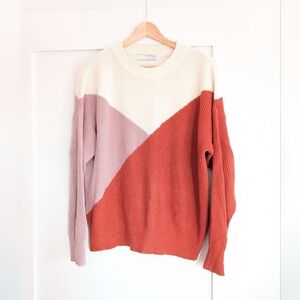 Sophie Rue Colorblock Sweater - Cream, Lavender, and Rust